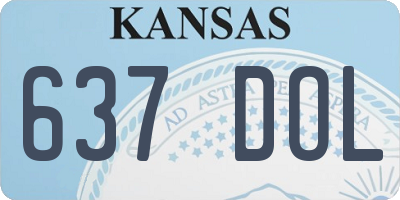 KS license plate 637DOL