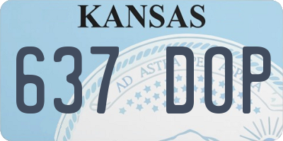 KS license plate 637DOP