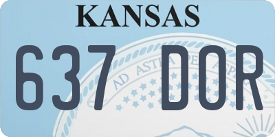 KS license plate 637DOR