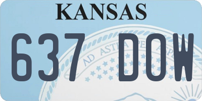 KS license plate 637DOW