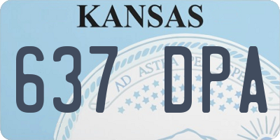 KS license plate 637DPA