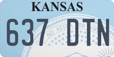 KS license plate 637DTN