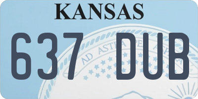 KS license plate 637DUB