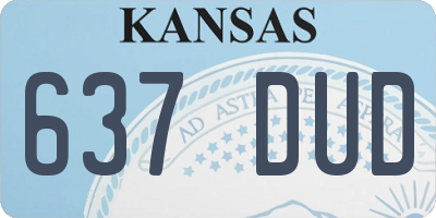 KS license plate 637DUD