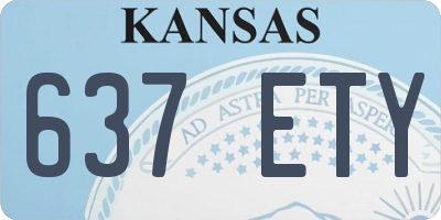 KS license plate 637ETY