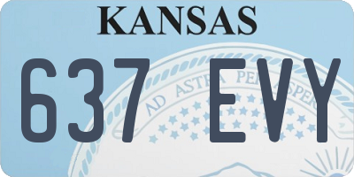 KS license plate 637EVY