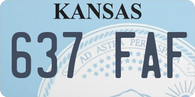 KS license plate 637FAF