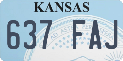 KS license plate 637FAJ