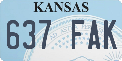 KS license plate 637FAK