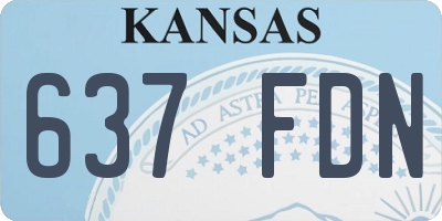KS license plate 637FDN