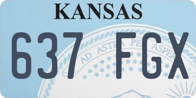 KS license plate 637FGX