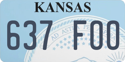 KS license plate 637FOO