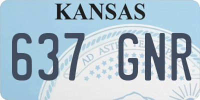 KS license plate 637GNR