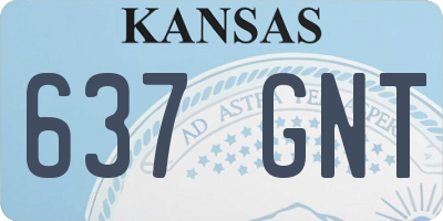 KS license plate 637GNT