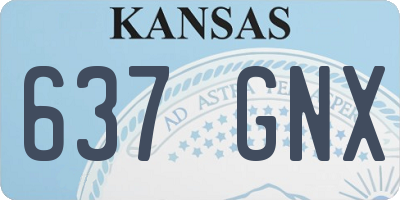 KS license plate 637GNX