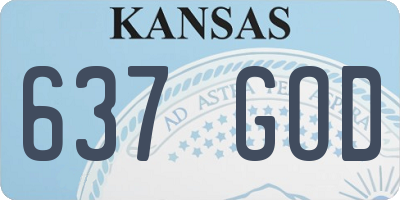 KS license plate 637GOD