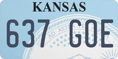 KS license plate 637GOE