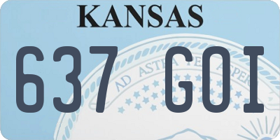 KS license plate 637GOI