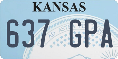 KS license plate 637GPA