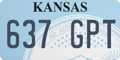KS license plate 637GPT