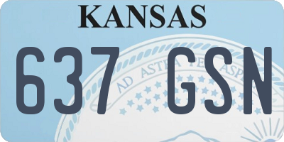 KS license plate 637GSN