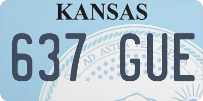 KS license plate 637GUE