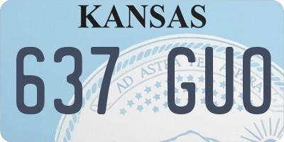 KS license plate 637GUO