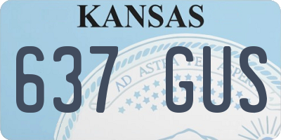 KS license plate 637GUS