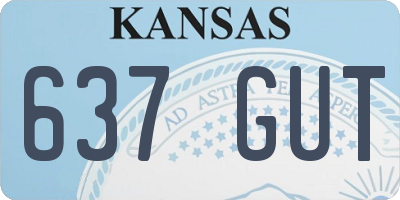 KS license plate 637GUT