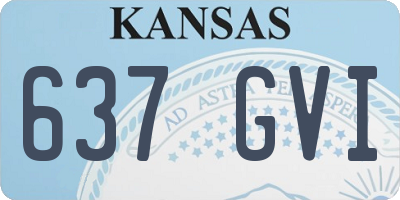 KS license plate 637GVI