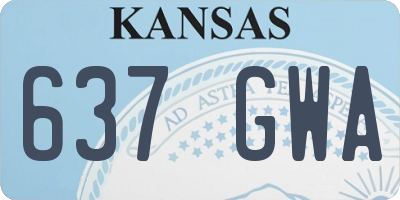 KS license plate 637GWA