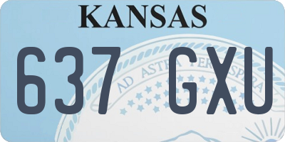 KS license plate 637GXU
