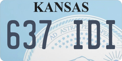 KS license plate 637IDI