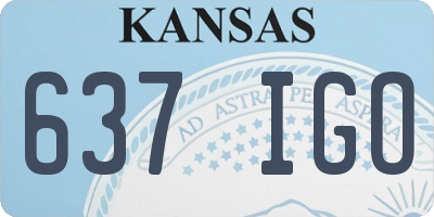 KS license plate 637IGO