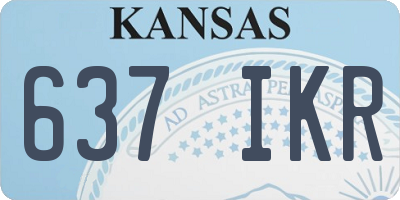 KS license plate 637IKR