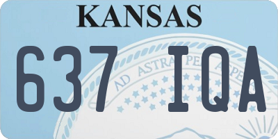 KS license plate 637IQA