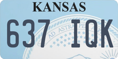 KS license plate 637IQK