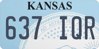 KS license plate 637IQR