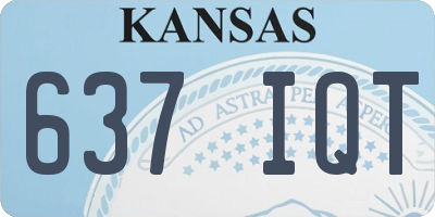 KS license plate 637IQT