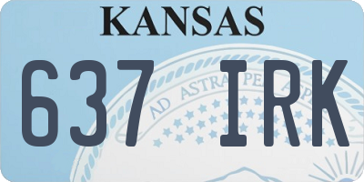 KS license plate 637IRK