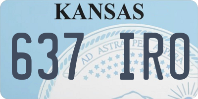 KS license plate 637IRO