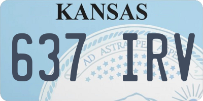 KS license plate 637IRV