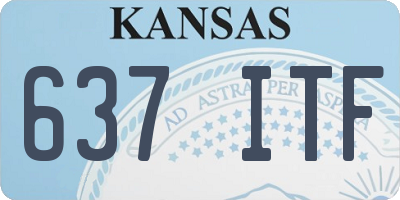 KS license plate 637ITF