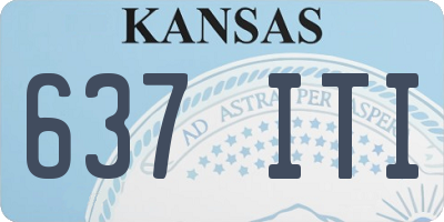 KS license plate 637ITI