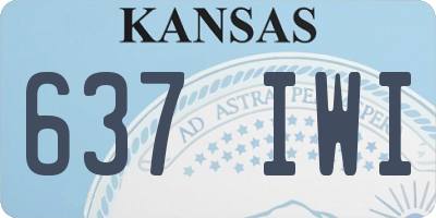 KS license plate 637IWI