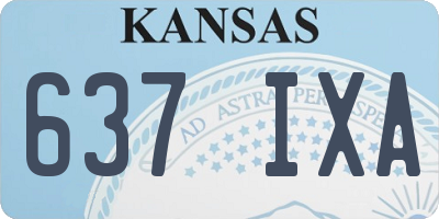 KS license plate 637IXA