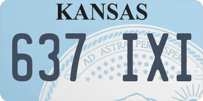 KS license plate 637IXI