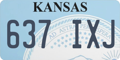KS license plate 637IXJ
