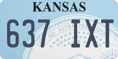 KS license plate 637IXT