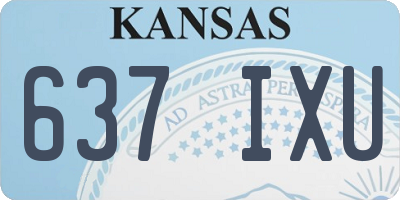 KS license plate 637IXU